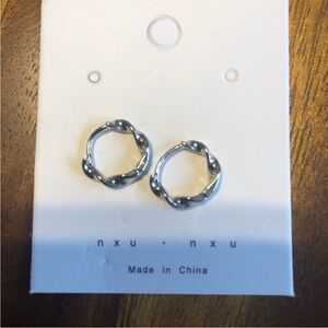 3/$20 silver tone hoop earrings